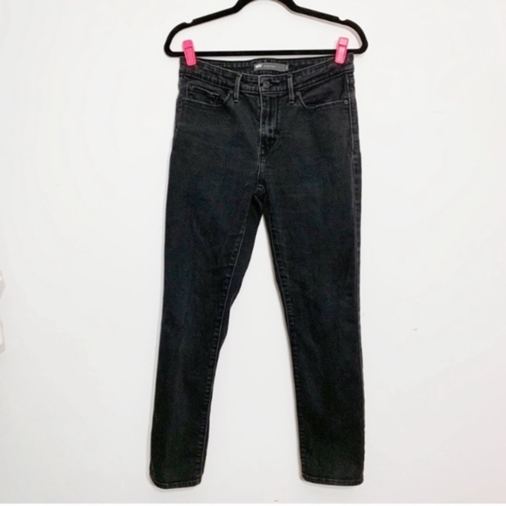 Levi’s Black Cotton Blend Mid Rise Skinny Jeans Size 8 Stretch Ankle Denim